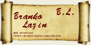 Branko Lazin vizit kartica